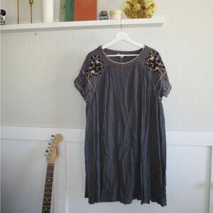 Orange Creek Charcoal Embellished Midi Dress